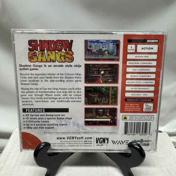 Shadow Gangs Sega Dreamcast Game VGNYsoft WAVE Physical CD Region Free Sealed - Picture 2 of 8